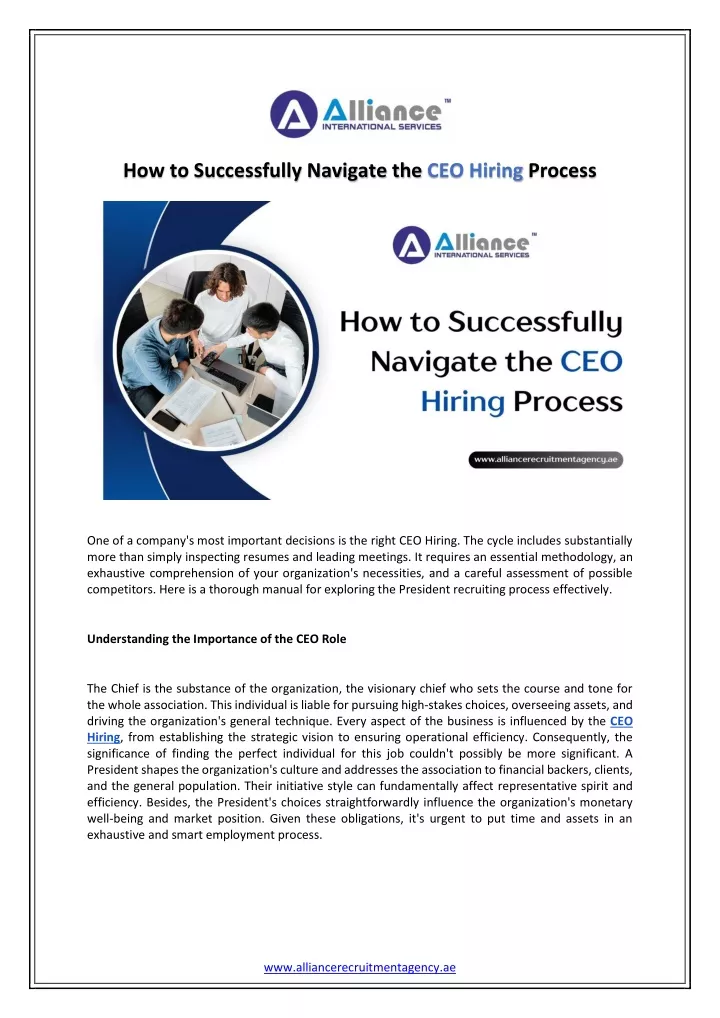 how to successfully navigate the ceo hiring