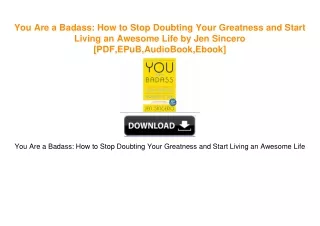 You Are a Badass: How to Stop Doubting Your Greatness and Start Living an Awesome Life