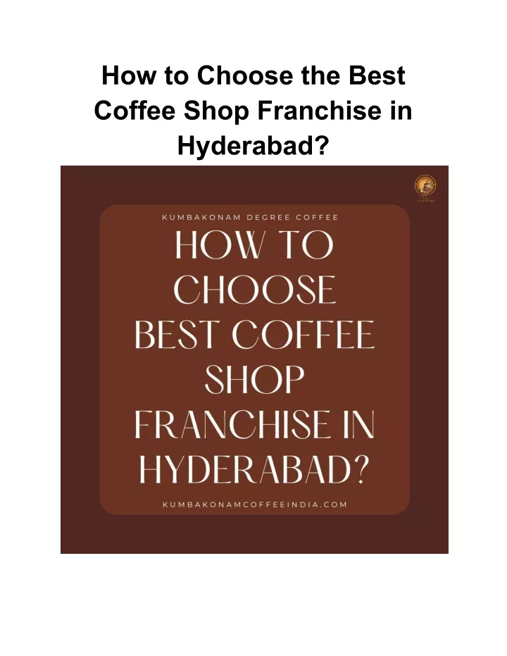 how to choose the best coffee shop franchise