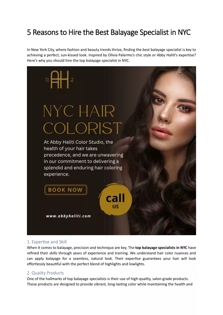 5 reasons to hire the best balayage specialist