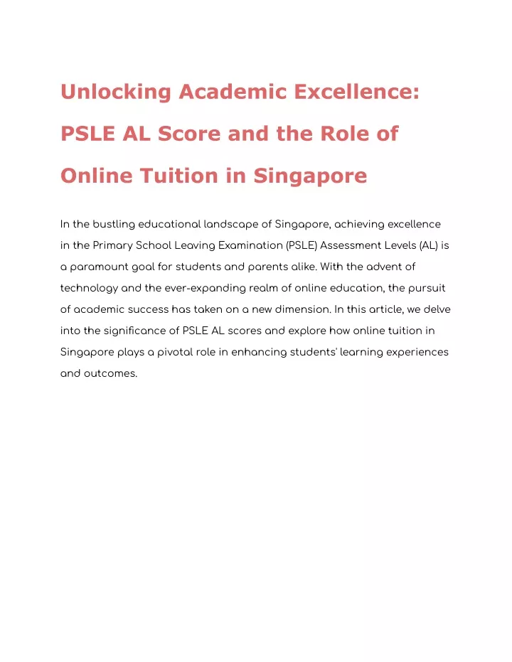 unlocking academic excellence