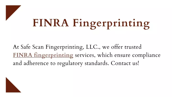 finra fingerprinting