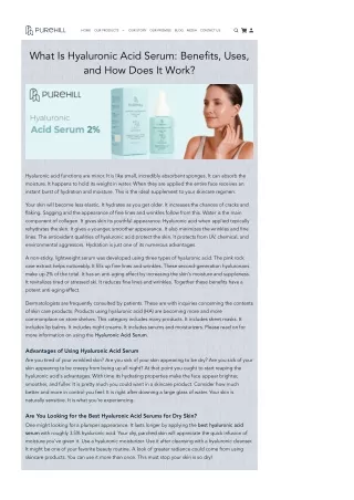 Are You Looking for the Best Hyaluronic Acid Serums for Dry Skin