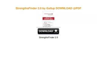 StrengthsFinder 2.0 by Gallup DOWNLOAD @PDF