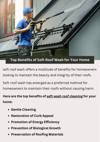 Top Benefits of Soft Roof Wash for Your Home