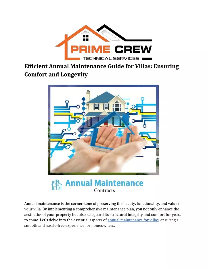 efficient annual maintenance guide for villas