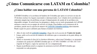 ¿Cómo Comunicarse con LATAM en Colombia