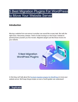 5 Best Migration Plugins For WordPress  to Move Your Website Server