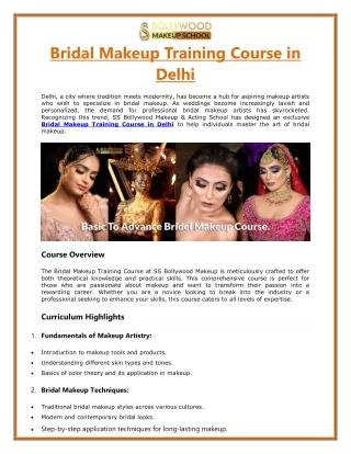 Bridal Makeup Training Course in Delhi - Top Makeup Institute