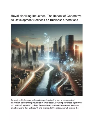 Revolutionizing Industries_ The Impact of Generative AI Development Services on Business Operations