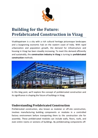 Building For the Future: Prefabricated Construction in Vizag