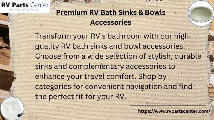 premium rv bath sinks bowls accessories