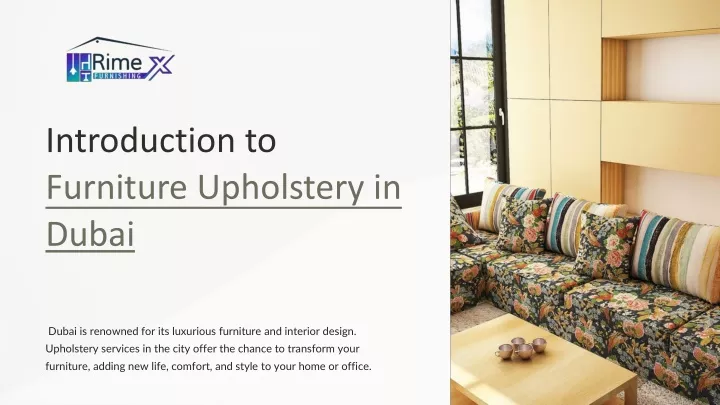 introduction to furniture upholstery in dubai