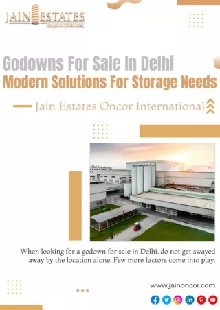 Godowns For Sale In Delhi: Modern Solutions For Storage Needs