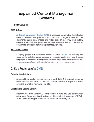 Explained Content Management Systems