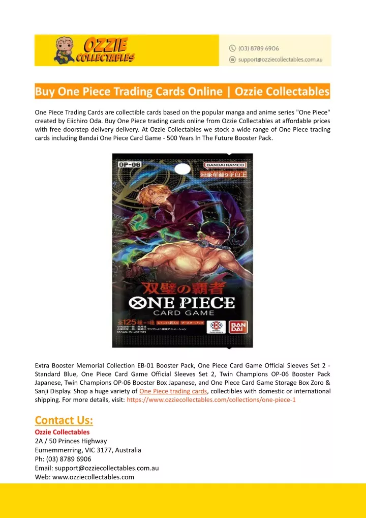 buy one piece trading cards online ozzie