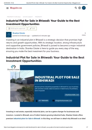 Industrial Plot for Sale in Bhiwadi_ Your Guide to the Best Investment Opportunities