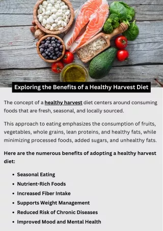 Exploring the Benefits of a Healthy Harvest Diet