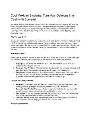 Cool Mexican Students_ Turn Your Opinions into Cash with Surveys