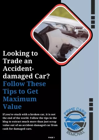 Looking to Trade an Accident-damaged Car Follow These Tips to Get Maximum Value
