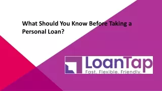 What Should You Know Before Taking a Personal Loan