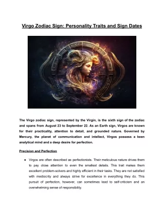 virgo zodiac sign personality traits and sign