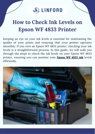 How to Check Ink Levels on Epson WF 4833 Printer