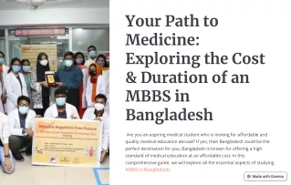 Your Path to Medicine: Exploring the Cost & Duration of an MBBS in Bangladesh