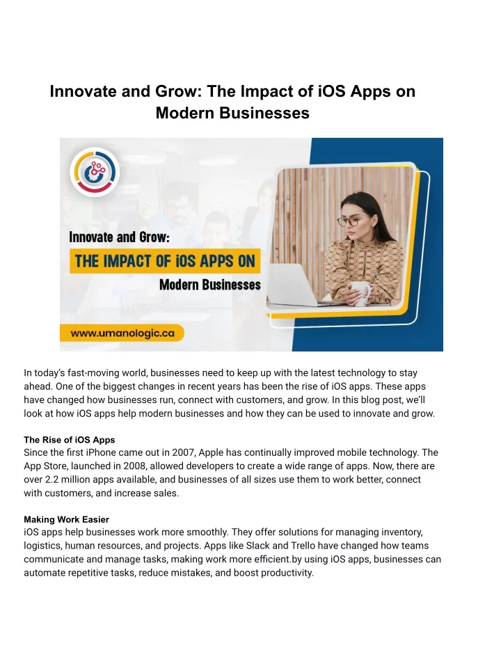 innovate and grow the impact of ios apps