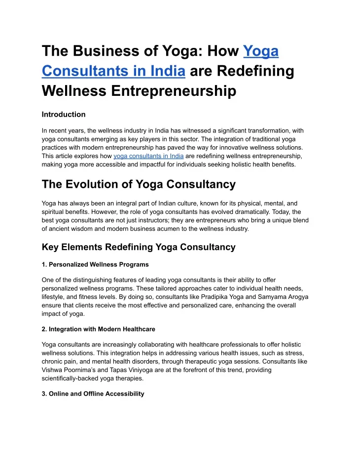 the business of yoga how yoga consultants