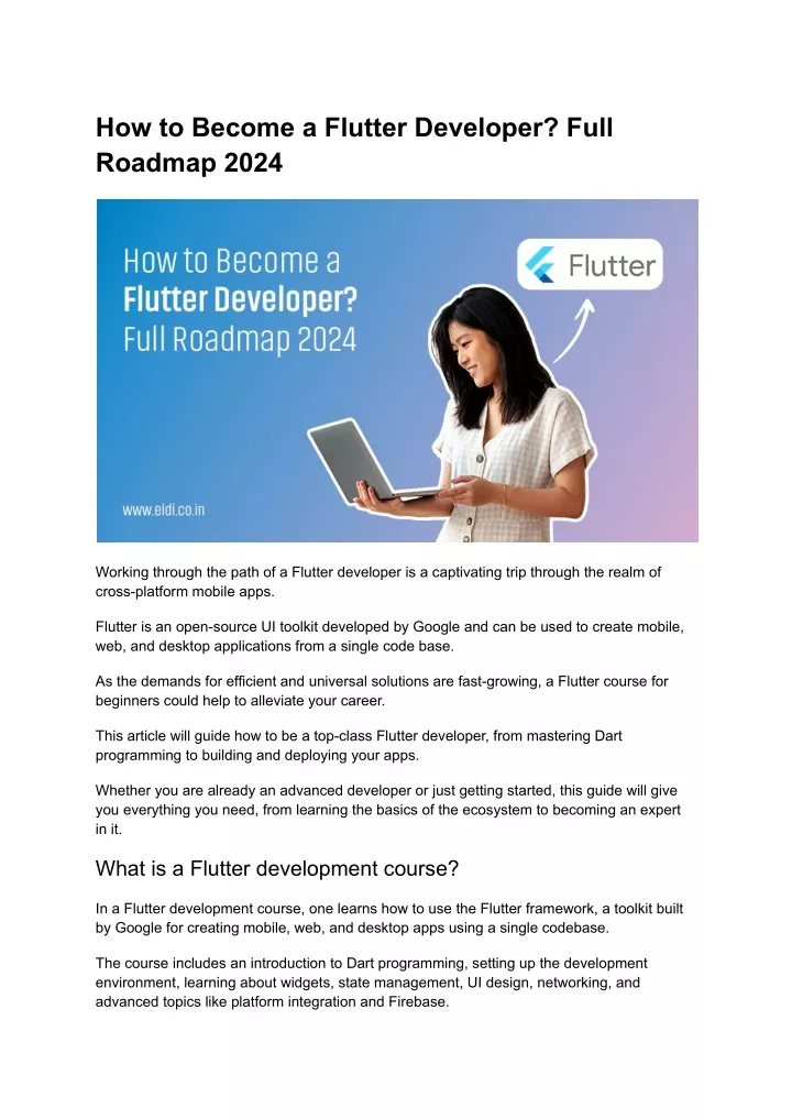 how to become a flutter developer full roadmap