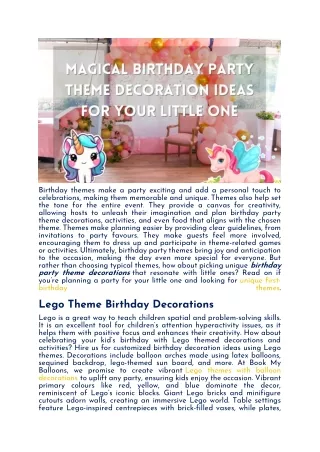 Unique Birthday Party Theme Decoration Ideas You Will Love