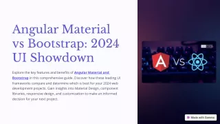 Angular Material vs Bootstrap: Top UI Picks in 2024