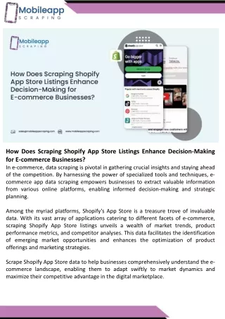 How Does Scraping Shopify App Store Listings Enhance Decision-Making for E-commerce Businesses