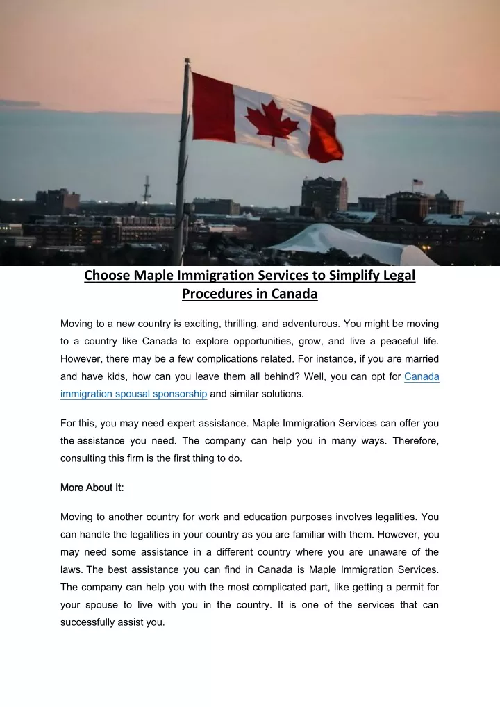 choose maple immigration services to simplify