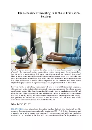 the necessity of investing in website translation