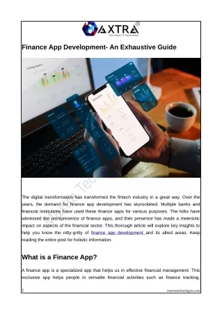 Finance App Development- An Exhaustive Guide