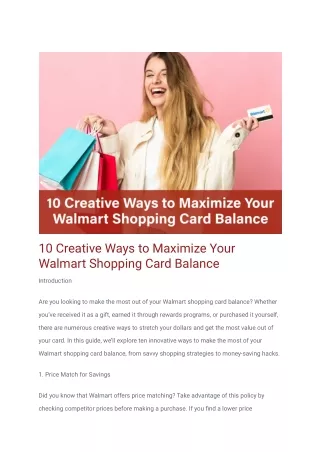 10 Creative Ways to Maximize Your Walmart Shopping Card Balance