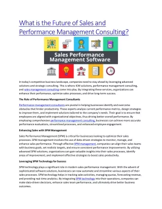 What is the Future of Sales and Performance Management Consulting (1)