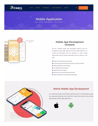 Mobile Application Development Services |  Ziyanex Private Limited