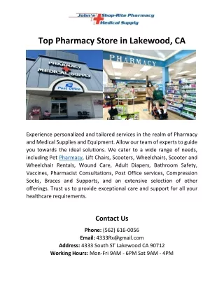 Top Pharmacy Store in Lakewood