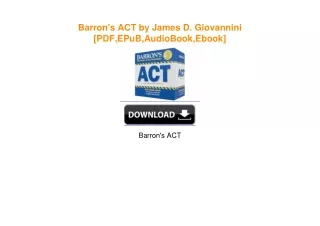 Barron's ACT by James D. Giovannini EBOOK #pdf