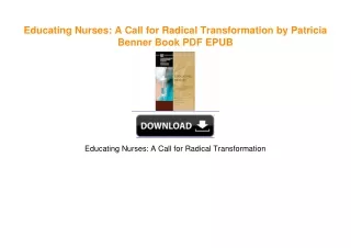 Educating Nurses: A Call for Radical Transformation by Patricia Benner ebook