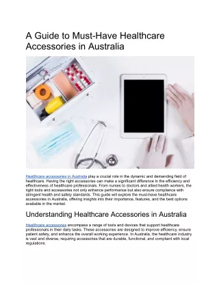 A Guide to Must-Have Healthcare Accessories in Australia