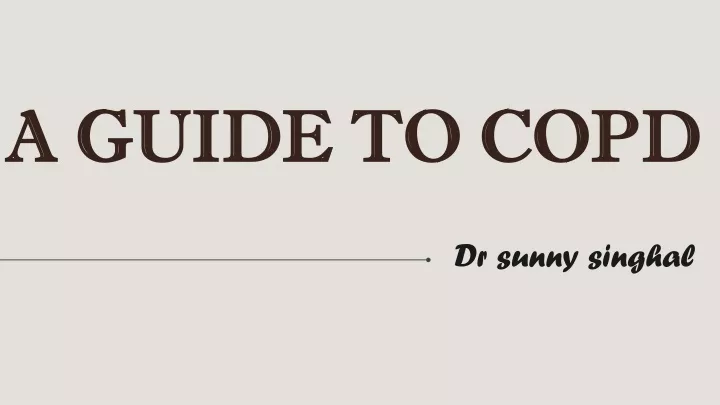 a guide to copd