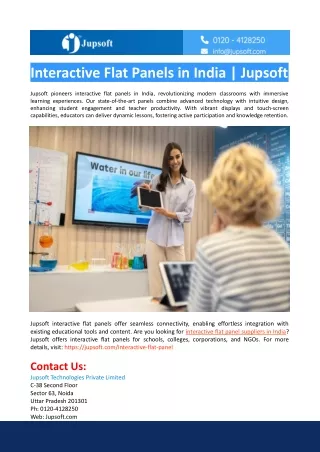 interactive flat panels in india jupsoft