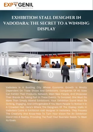 EXHIBITION STALL DESIGNER IN VADODARA: THE SECRET TO A WINNING DISPLAY