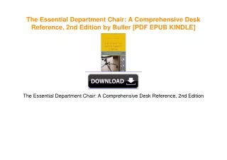 The Essential Department Chair: A Comprehensive Desk Reference, 2nd Edition by Buller