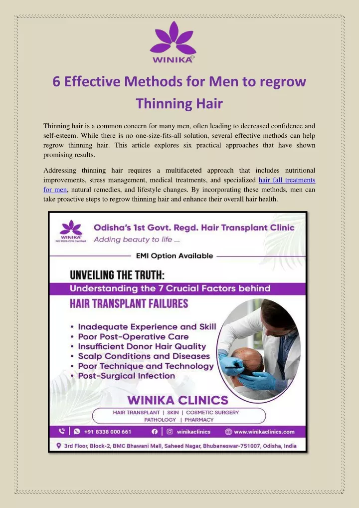 6 effective methods for men to regrow thinning