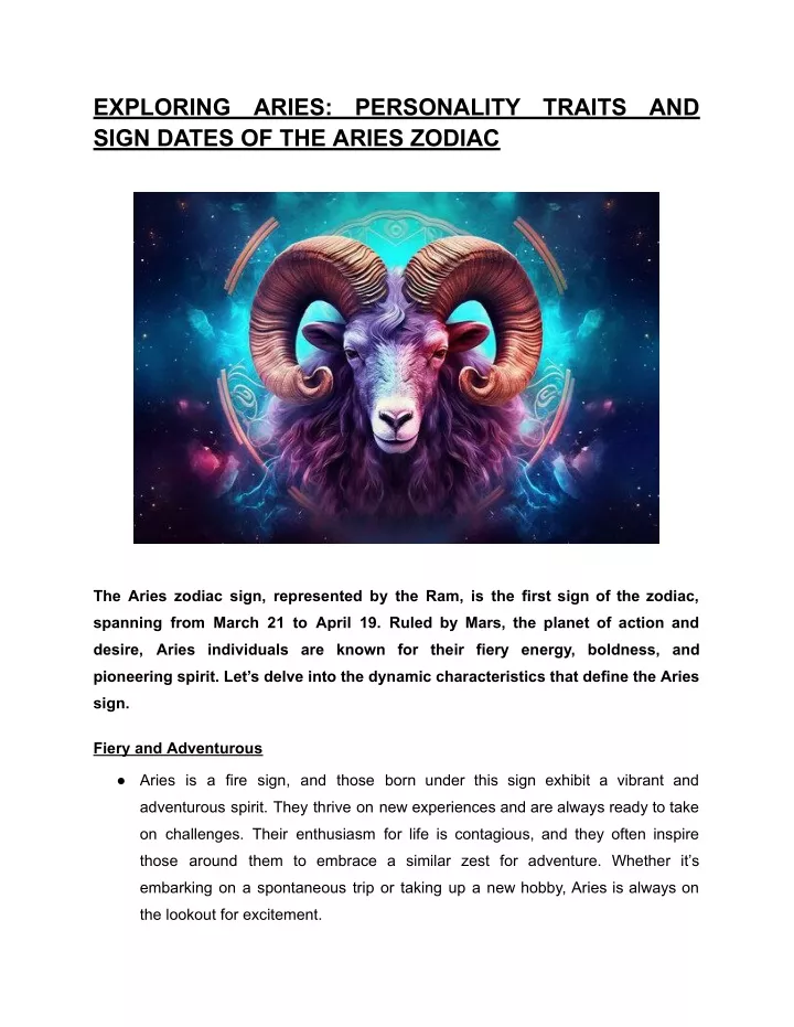 exploring sign dates of the aries zodiac